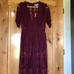 Maroon maxi romper